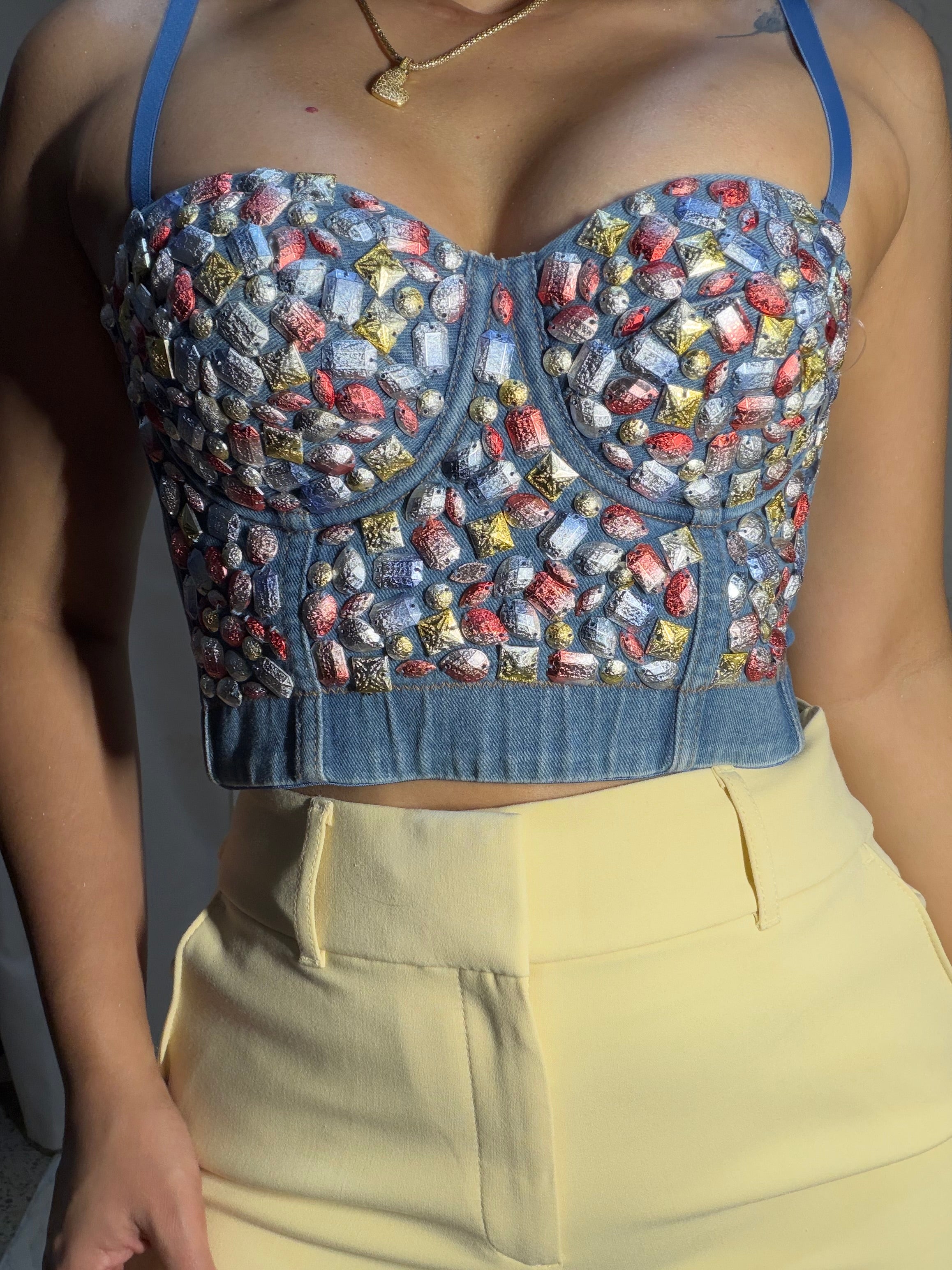 Corset mahon con piedras