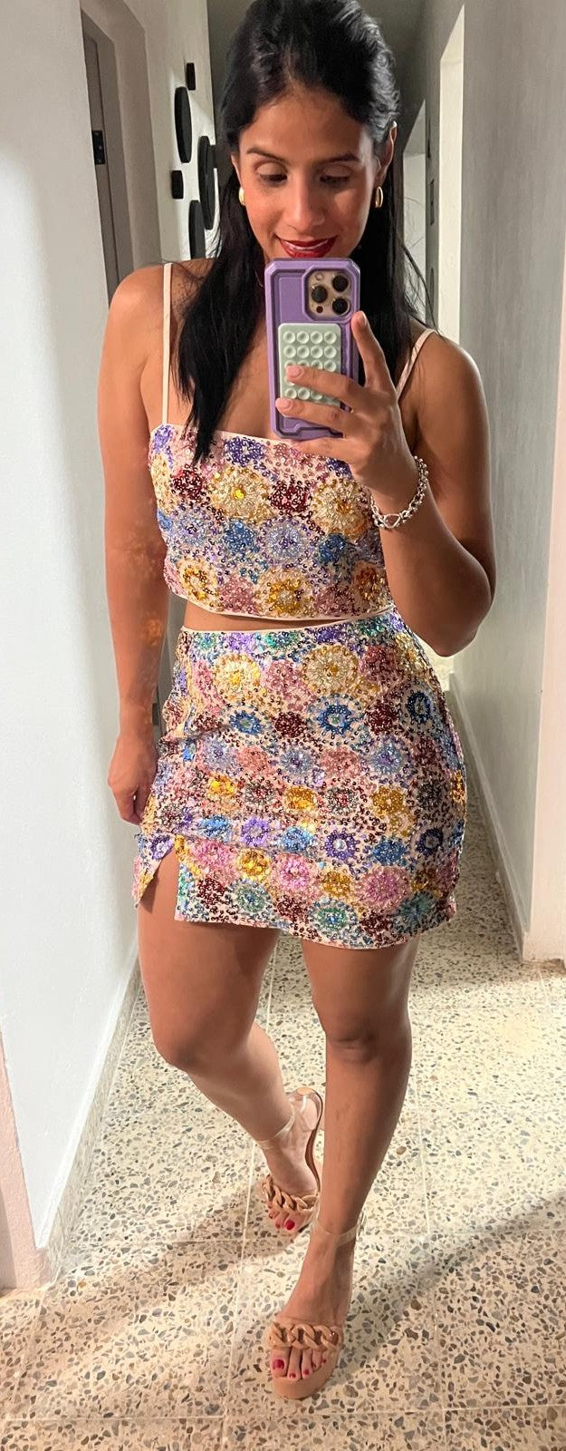 Set Falda y Top Lentejuelas