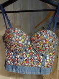 Corset mahon con piedras