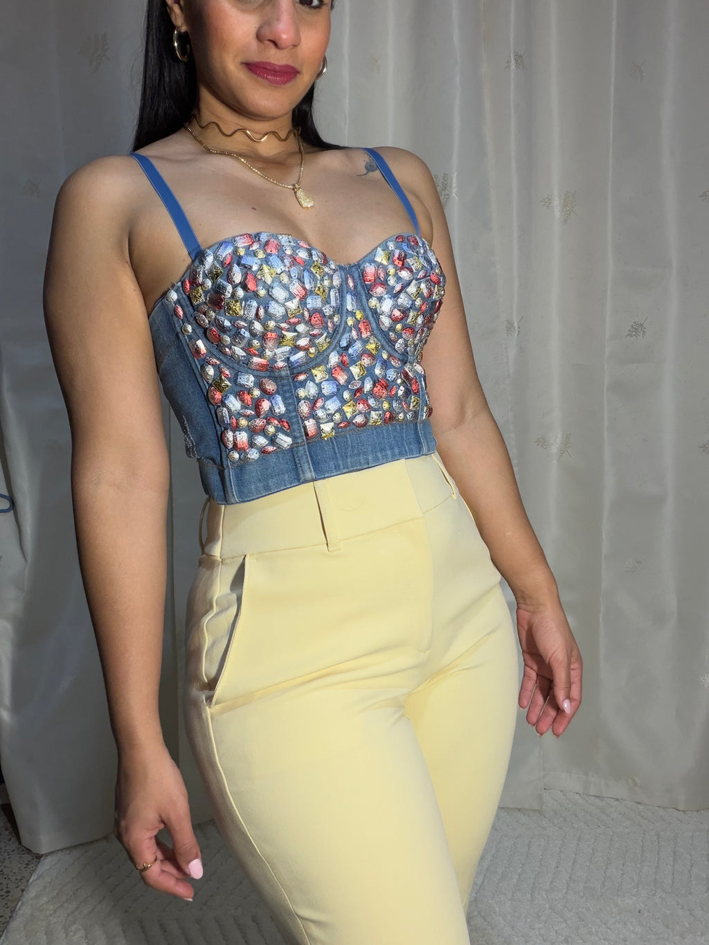 Corset mahon con piedras