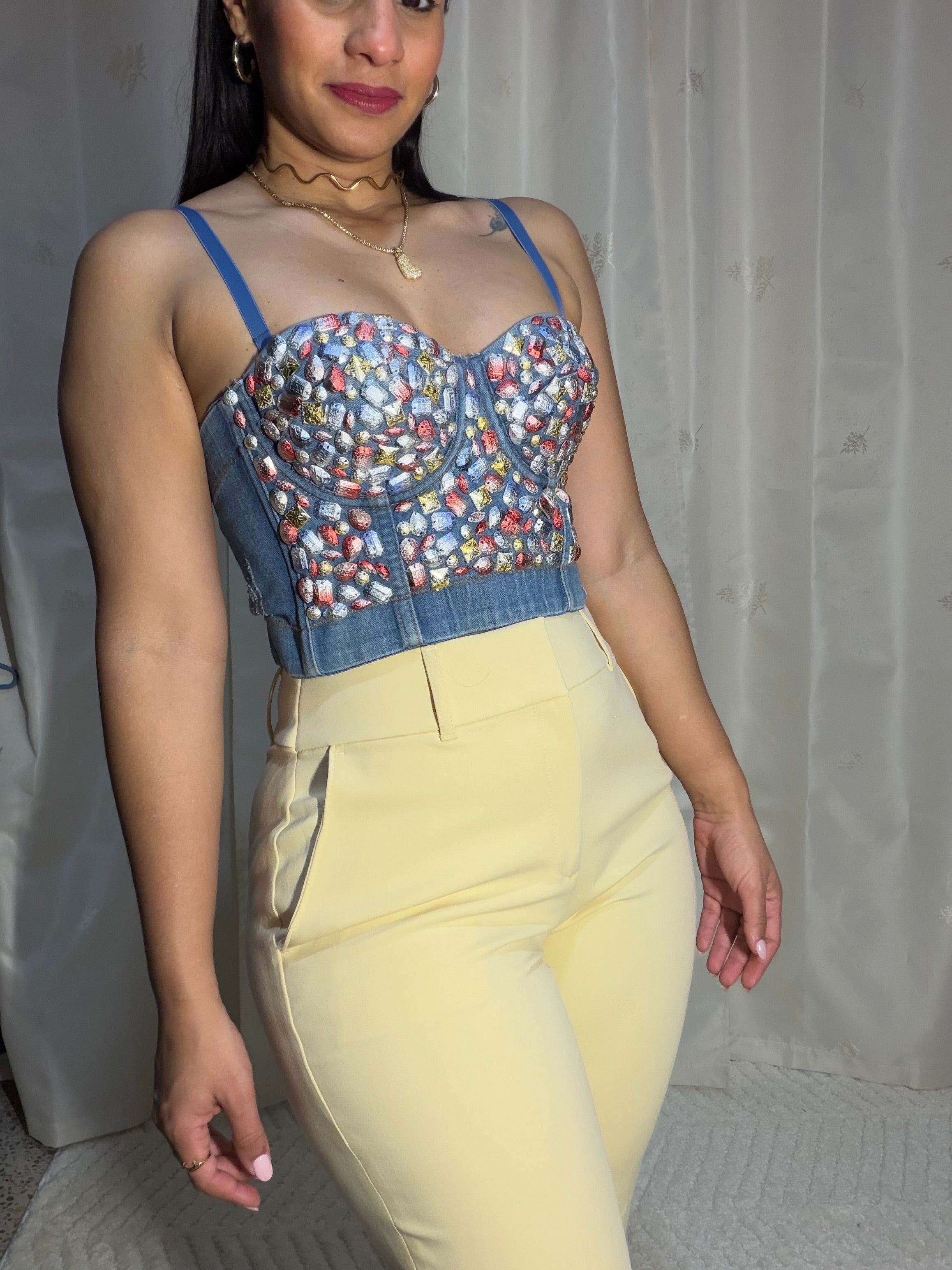 Corset mahon con piedras