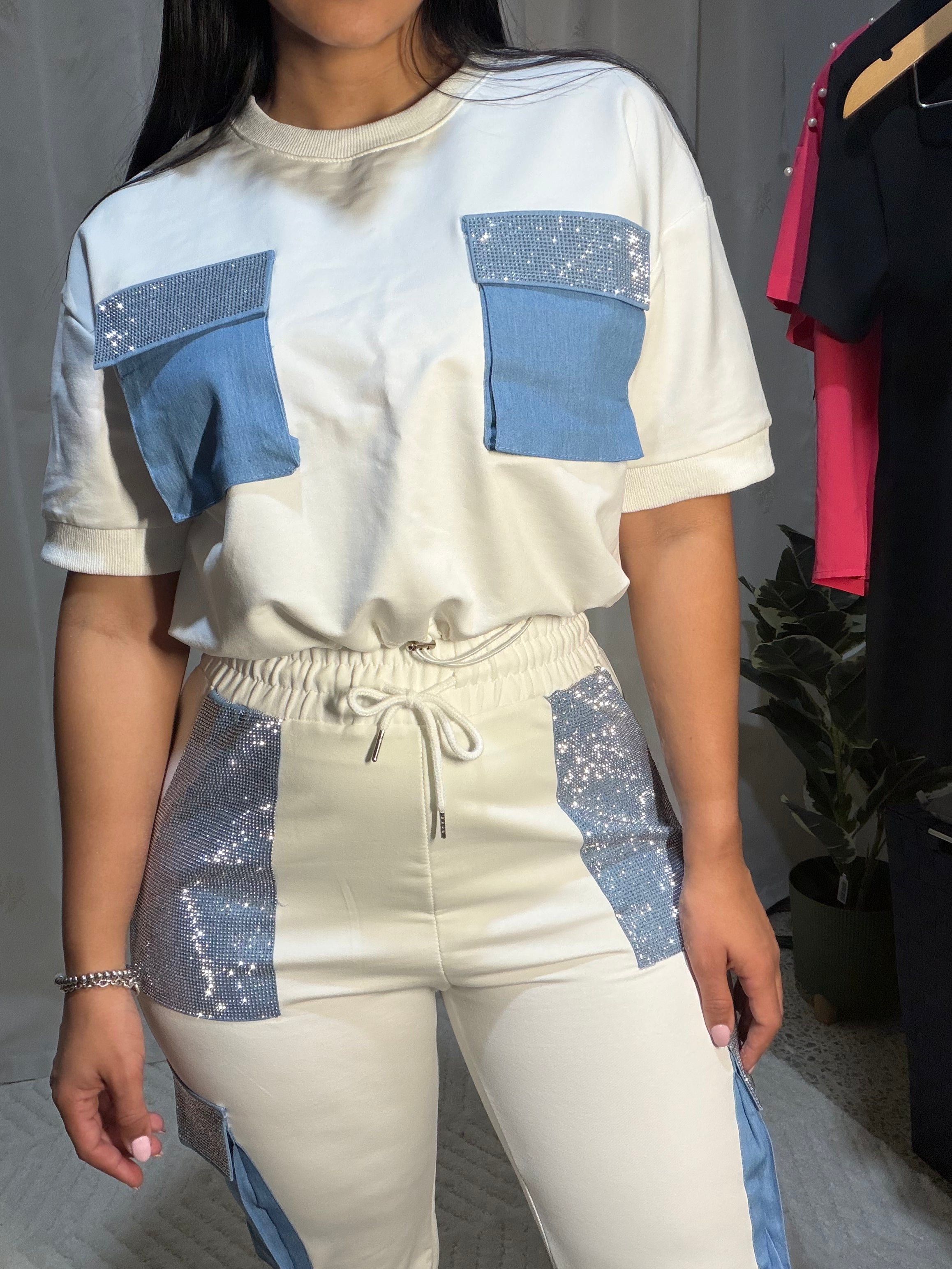 Set casual con brillo